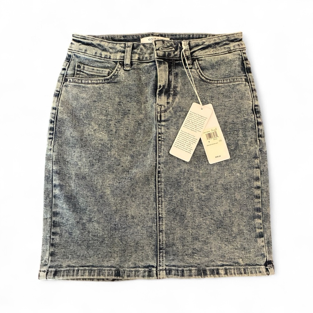 Guess Gray Denim Pencil Skirt